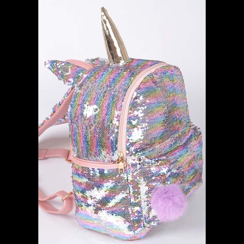 mini sequence Unicorn Inspired Flashy Backpack